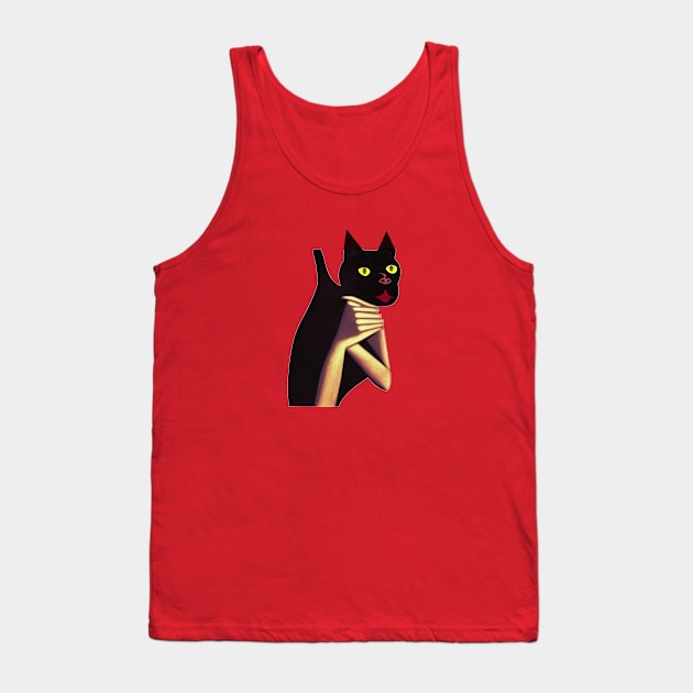 Cat design Tank Top by Bari-520